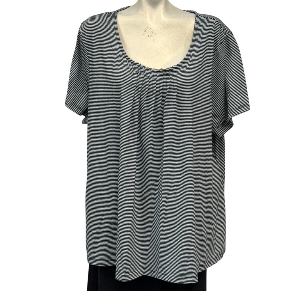 White Stag 3x Striped T-Shirt Top Scoop Neck Short Sleeve‎ Comfortable